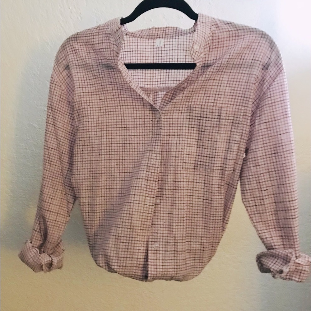 Collarless Button down shirt loose fit